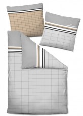 Tom Tailor Bettw�sche, Baumwolle-Satin Model 69691-805, Grau, Beige, Modern 