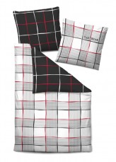 Tom Tailor Bettw�sche, Baumwolle-Satin Model 69690-811, Weiss, Schwarz, Kariert