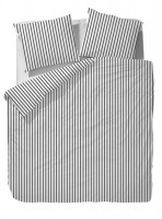 Bettw�sche Palermo von Venezia Home, Baumwoll-Satin, Gestreift, Anthrazit, Wei�