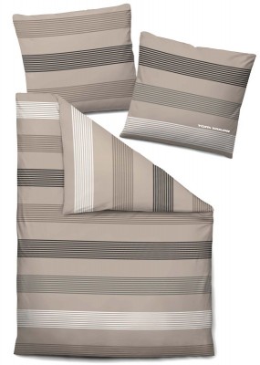 Tom Tailor Bettw&auml;sche Fein-Biber 9681-809  Beige, gestreift