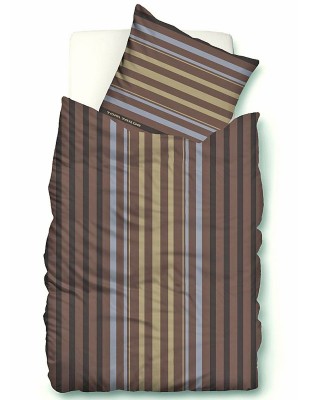 Tom Tailor Bettw&auml;sche 7958-826 2tlg.155x220 cm Feinbiber, Gestreift, Braun