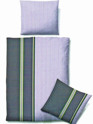 Biberna Biber Bettw&auml;sche CLASSIC 02035-332, gestreift, Lila, Grau